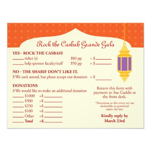 Fundraiser Invitations With Response Cards 1