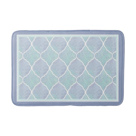 Moroccan Lantern Tile Beach Ocean Aqua Sea Blue Bath Mat
