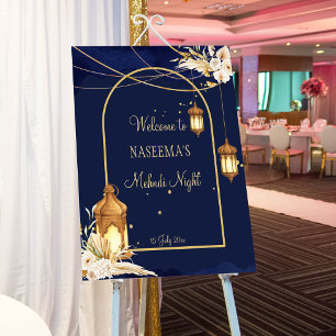 Moroccan lanterns starry night golden arch Mehndi Foam Board