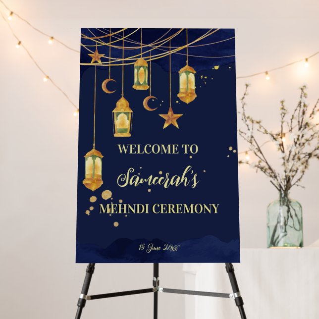 Moroccan lanterns starry night personalized Mehndi Foam Board (In Situ (Stand))