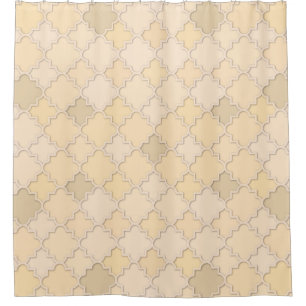 Moroccan Large Quatrefoil Golden Yellows Shower Curtain