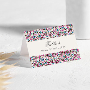 Moroccan Lattice Geo Mandala Wedding Place Card