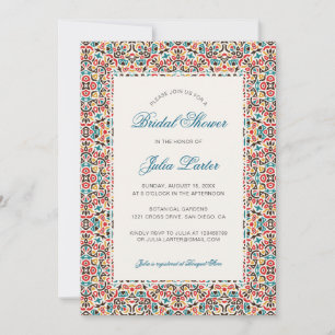 Moroccan Lattice Geometric Mandala Bridal Shower Invitation