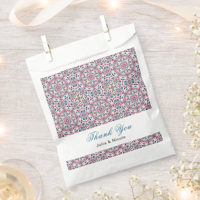  Moroccan Lattice Geometric Mandala Wedding Favor Bag (Clipped)