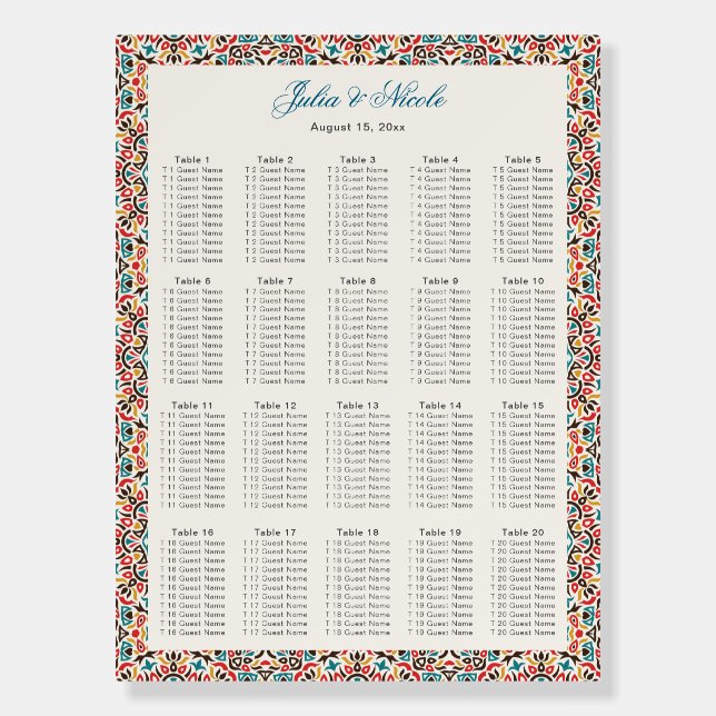 Moroccan Lattice Geometric Mandala Wedding Foam Board (Front)