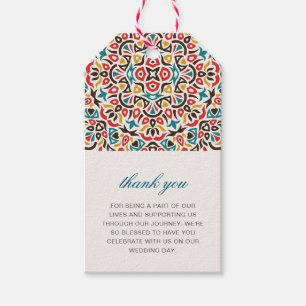 Moroccan Lattice Geometric Mandala Wedding Gift Tags