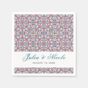  Moroccan Lattice Geometric Mandala Wedding Napkins