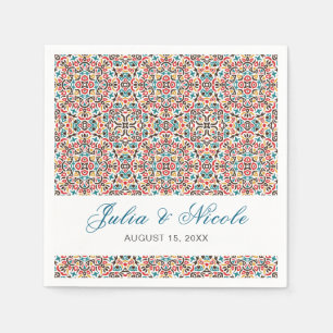  Moroccan Lattice Geometric Mandala Wedding Napkins