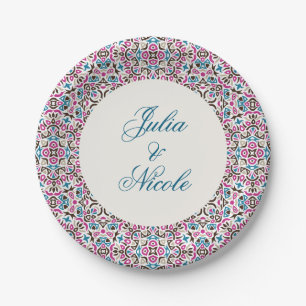  Moroccan Lattice Geometric Mandala Wedding Paper Plates