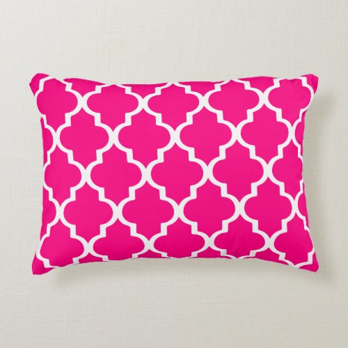 Moroccan Lattice Pattern Pillow _ Hot Pink