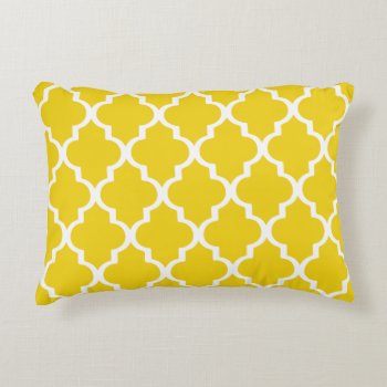 Moroccan Lattice Pattern Pillow - Lemon Yellow by Richard__Stone at Zazzle