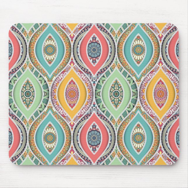 Moroccan mandala colorful ethnic mouse pad (Front)