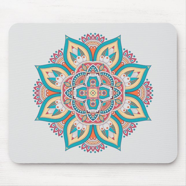 Moroccan mandala colorful ethnic mouse pad (Front)
