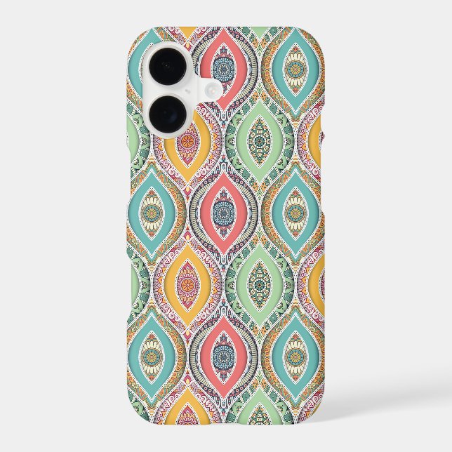 Moroccan mandala colorful ethnic pattern iphone case (Back)