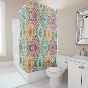 Moroccan mandala colorful ethnic pattern shower curtain