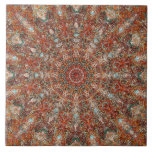 Moroccan mandala pattern in terracotta tones tile