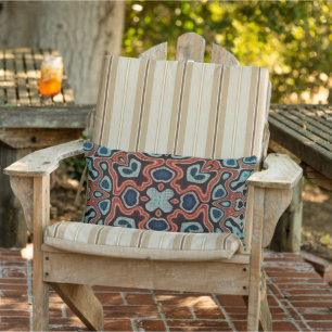 Moroccan Mediterranean Boho Tile Art Pattern Lumbar Pillow