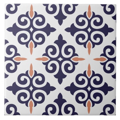 Moroccan Mediterranean classic traditional blue  Ceramic Tile