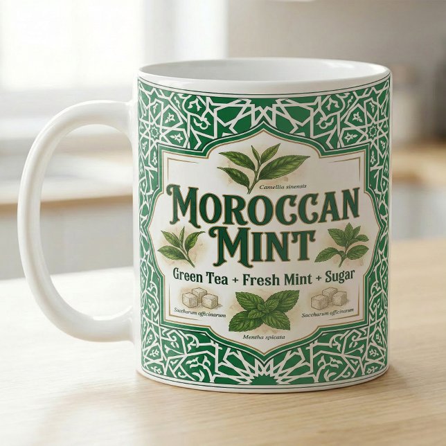 Moroccan Mint Tea Botanical Recipe Coffee Mug (Creator Uploaded)