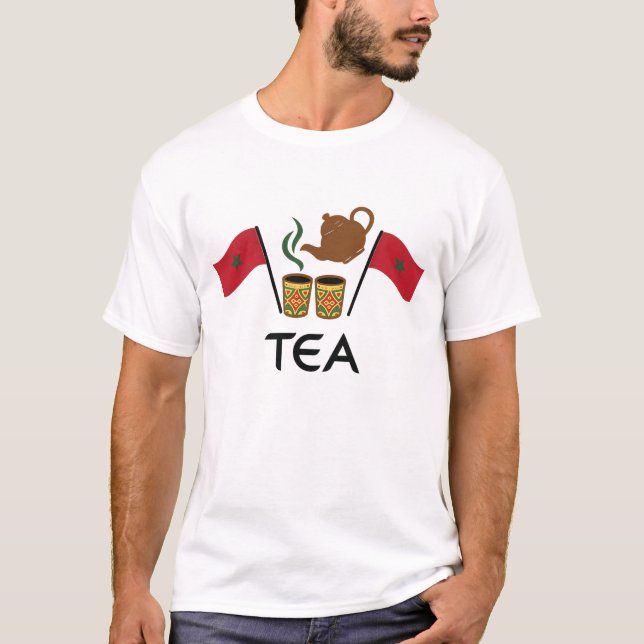 Moroccan Mint Tea T-Shirt, Morocco Flag & Traditio T-Shirt (Front)