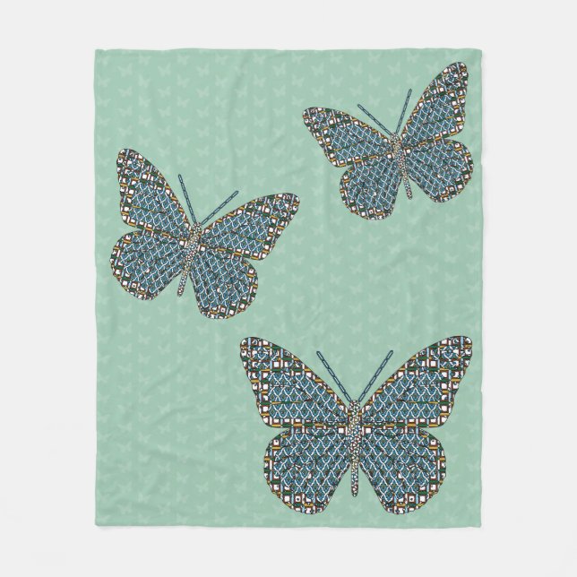 Moroccan Monarch Fleece Blanket (Front)