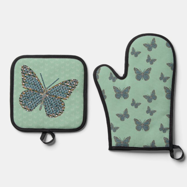 Moroccan Monarch Oven Mitt & Pot Holder Set (Front)