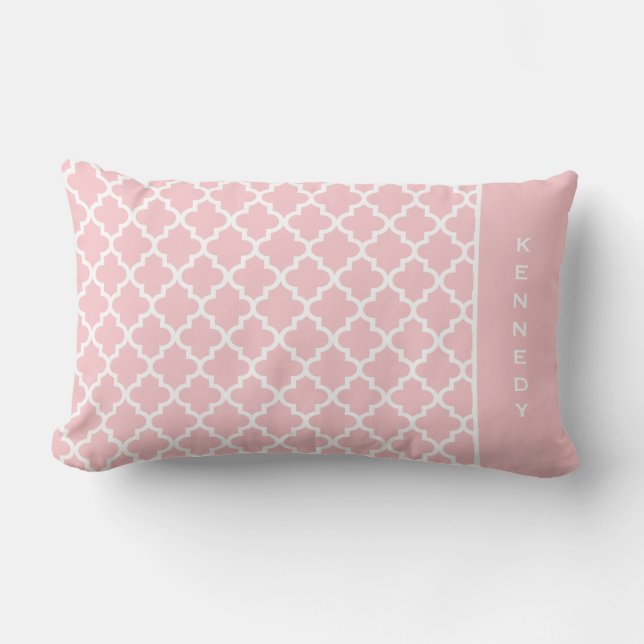 Moroccan Monogram Pillow | Light Pink (Front)