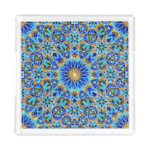 Moroccan Mosaic: Arabic Seamless Design Acrylic Tray
