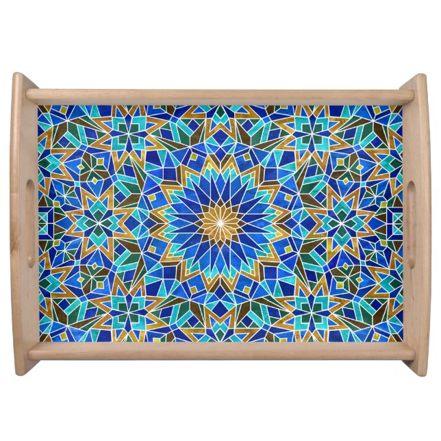 Moroccan Mosaic: Arabic Seamless Design Serving Tray (Front)