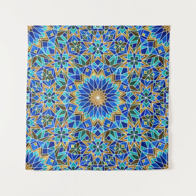 Moroccan Mosaic: Arabic Seamless Design Tapestry (Front)