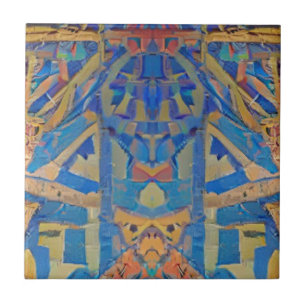 Moroccan mosaic blue teal multicolored decorative  ceramic tile