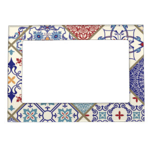 Moroccan Mosaic Decor Vintage Pattern Magnetic Frame