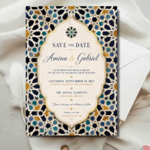 Moroccan Mosaic Elegant Mediterranean  Acrylic Invitations