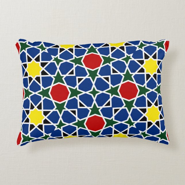  Moroccan Mosaic Geometric Pattern design tile Accent Pillow (Front)