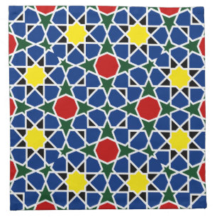  Moroccan Mosaic Geometric Pattern design tile Cloth Napkin