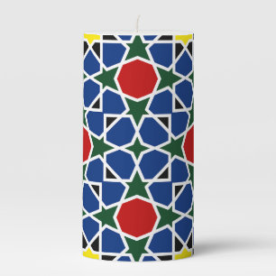  Moroccan Mosaic Geometric Pattern design tile Pillar Candle