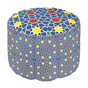 Moroccan Mosaic Geometric Pattern design tile Pouf