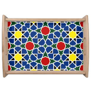  Moroccan Mosaic Geometric Pattern design tile Serving Tray