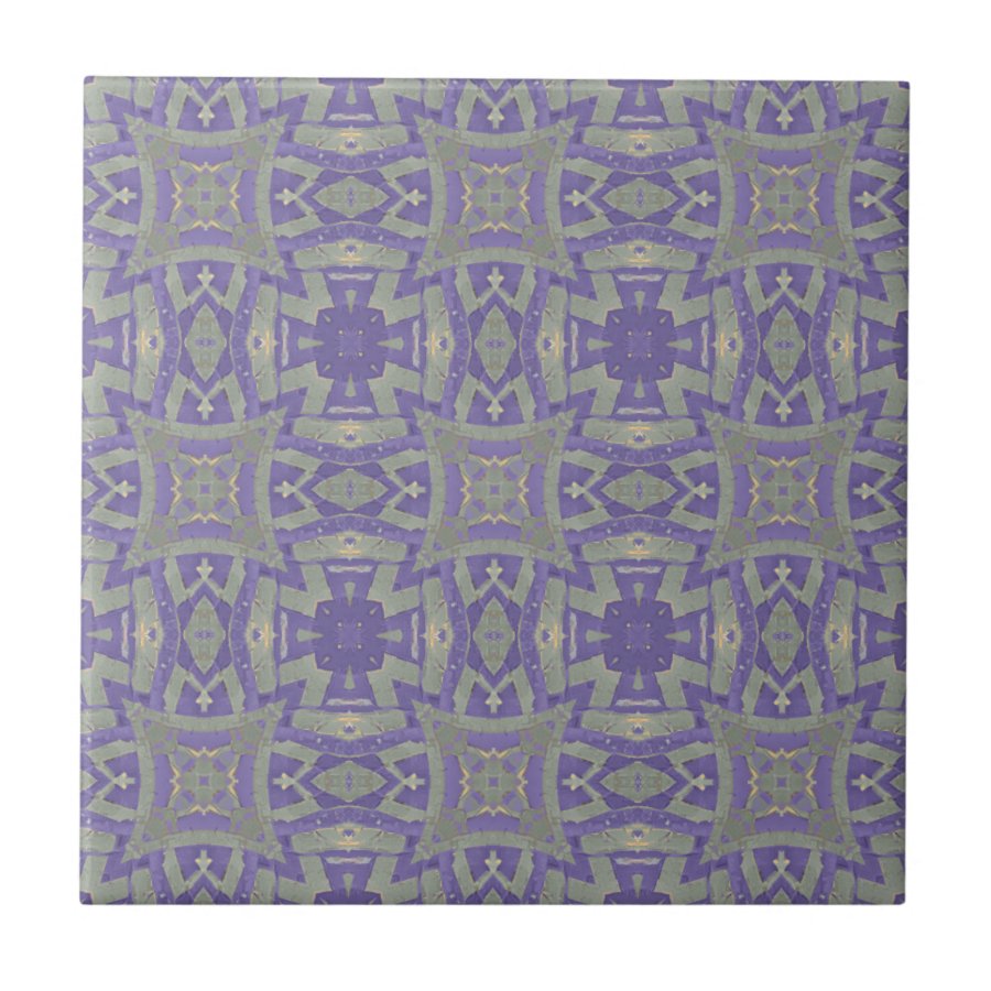Moroccan mosaic geometric pattern purple olive ceramic tile