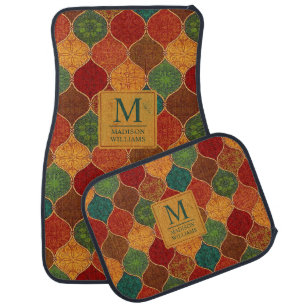 Moroccan Mosaic Geometric Seamless Aztec Pattern Car Floor Mat