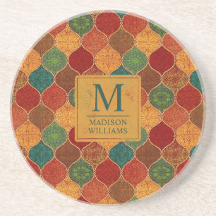 Moroccan Mosaic Geometric Seamless Aztec Pattern Coaster