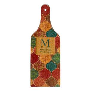Moroccan Mosaic Geometric Seamless Aztec Pattern Cutting Board