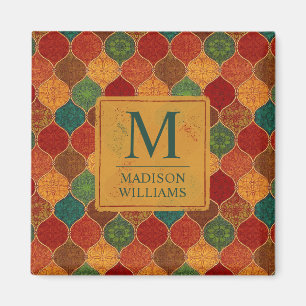 Moroccan Mosaic Geometric Seamless Aztec Pattern Magnet