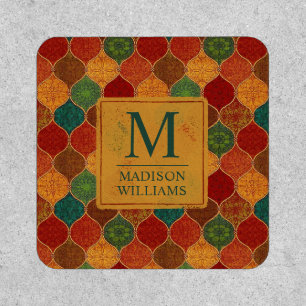 Moroccan Mosaic Geometric Seamless Aztec Pattern Patch
