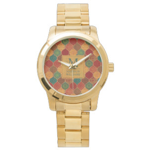 Moroccan Mosaic Geometric Seamless Aztec Pattern Watch