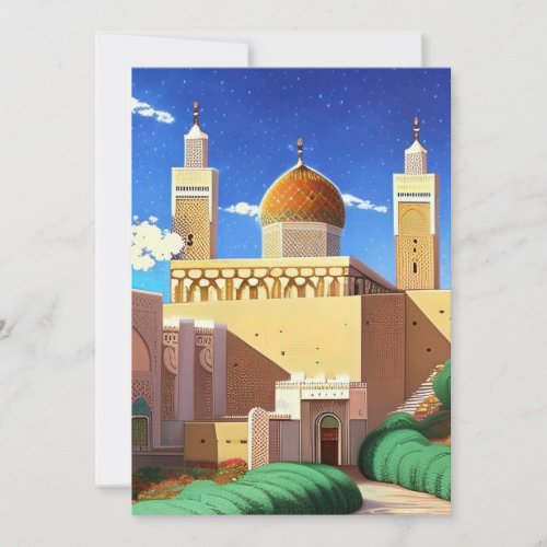 Moroccan mosaic modern art Eid Mubarak Invitation