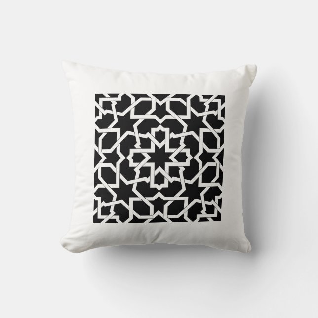 Moroccan mosaic of drawing up geometric in throw pillow (Front)