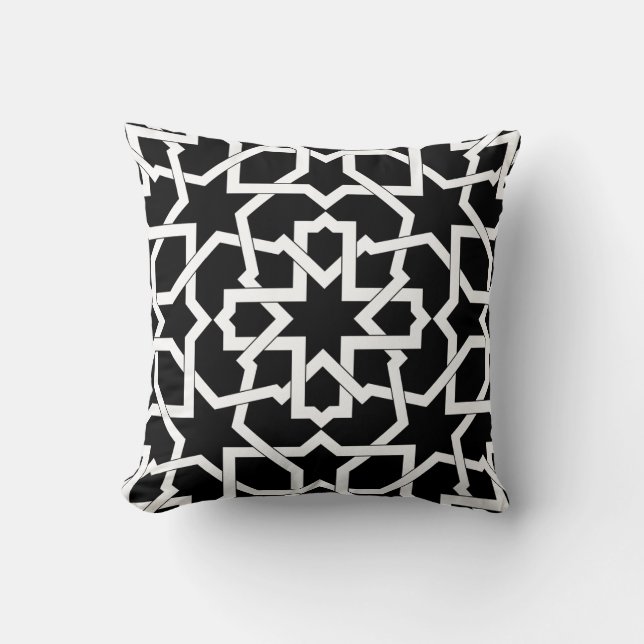 Moroccan mosaic of drawing up geometric in throw pillow (Front)