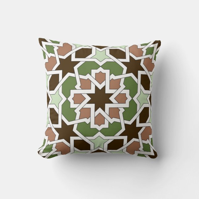 Moroccan mosaic of drawing up geometric in throw pillow (Front)