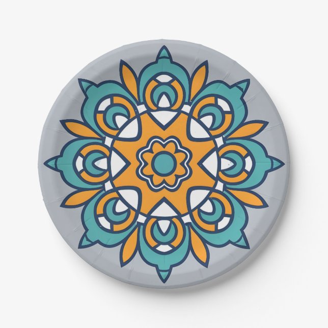 Moroccan mosaic paper plates (Front)